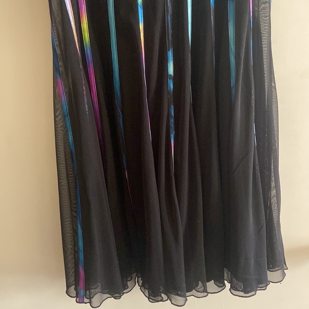 JS collection sheer black rainbow vertical stripe cocktails+ salsa dancing 💃